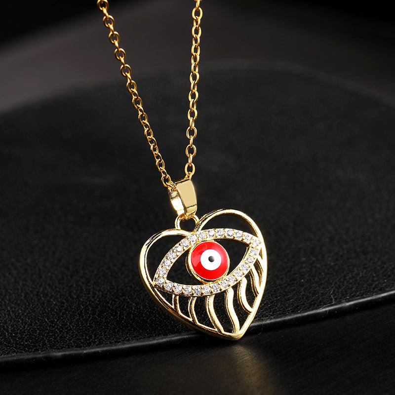 Collar Colgante De Ojo De Diablo De Cobre al por mayor